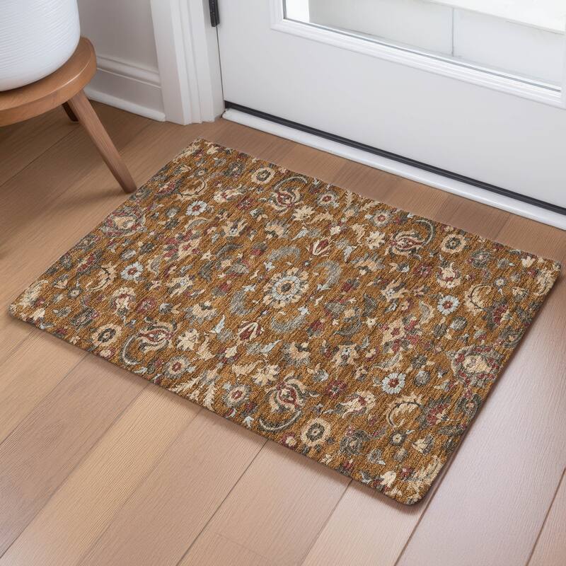 Machine Washable Indoor/ Outdoor Traditional Lanelle Chantille Rug