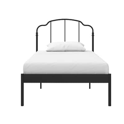 RealRooms Camie Metal Bed, Adjustable Base Height, Steel Frame and Slats, No Box Spring Needed