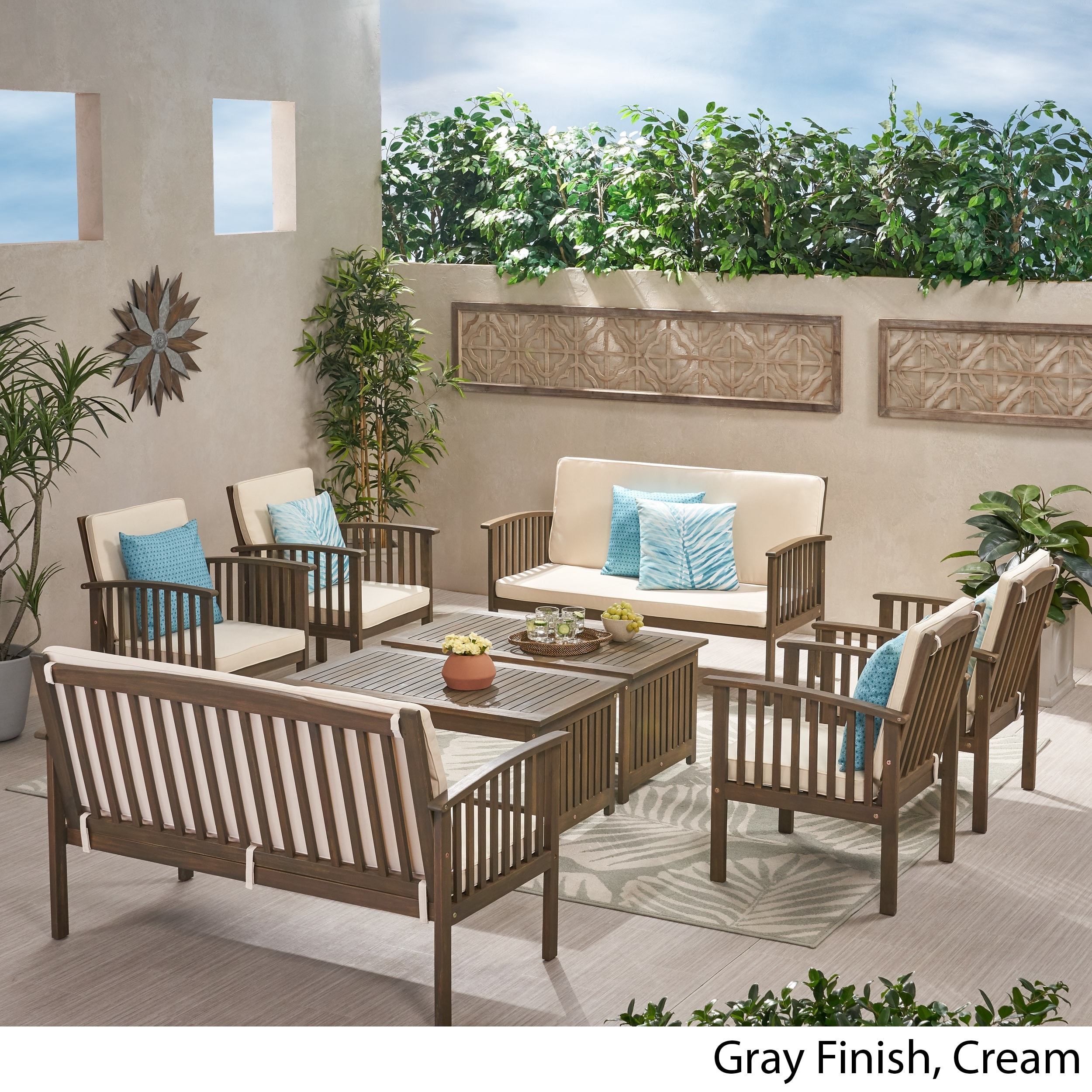 Carolina Acacia 8 Piece Outdoor Sofa Set By Christopher Carolina Acacia 8 Piece Outdoor