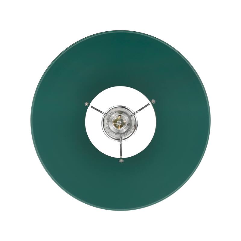 Yep by Golden Lighting Orwell 1-light 14in Pendant in Chrome and Pine Green shade - Large Pendant - 14"