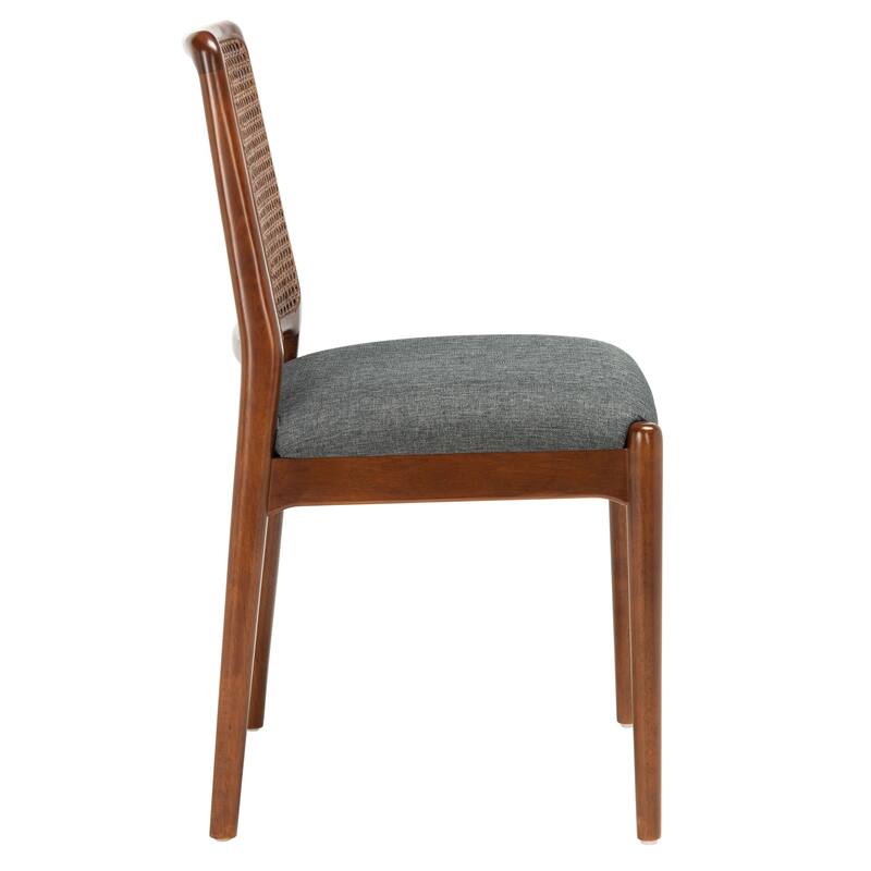 SAFAVIEH Reinhardt Rattan Cushion Dining Chair (Set of 2) - 19" W x 17.5" L x 32" H