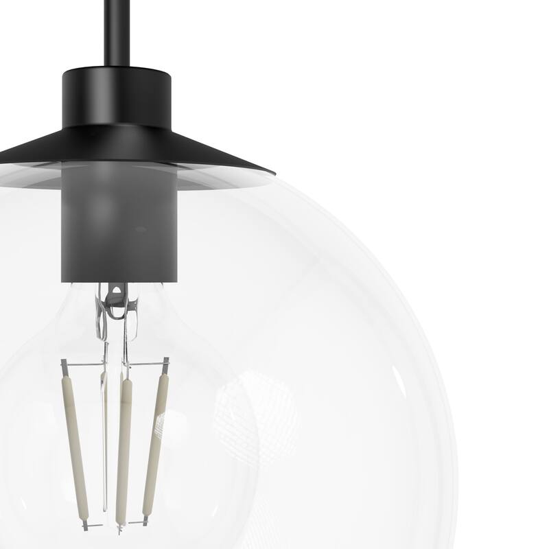 Hunter Xidane 1 Light Clear Glass Pendant or Semi-Flush Light - Kitchen Island, Dining Room, Entry - Glam, Contemporary