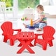 preview thumbnail 2 of 6, Plastic Children Kids Table & Chair Set 3-Piece Play Furniture