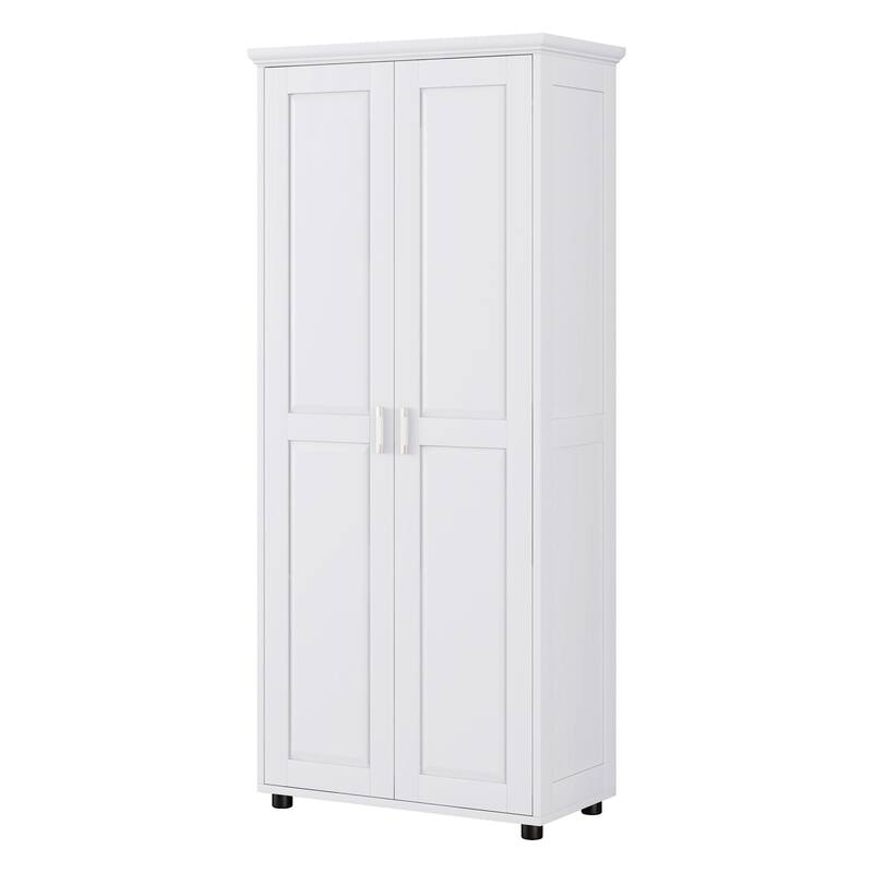 Bathroom Storage Cabinet with Double Doors, Waterproof Floor Cabinet Clothes Cabinet with Adjustable Shelves