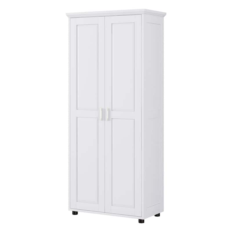 Double Door Wood Bathroom Moisture Proof Storage Cabinet w/ Shelves