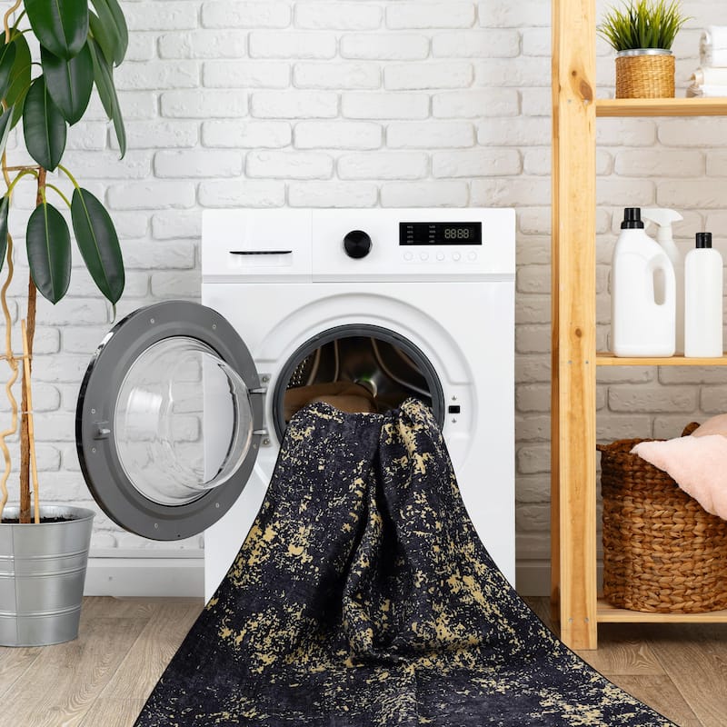 6x9 Area Rugs Machine Washable Rugs Living Room Rugs for Bedroom Laundry Room Kitchen Non Slip Carpet Abstract Soft - 6' x 7'
