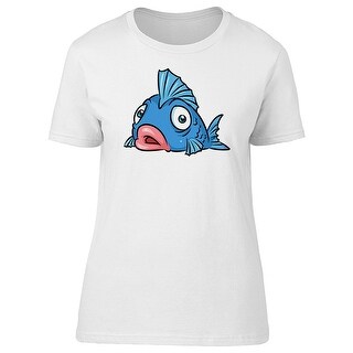 Shop Cartoon Surprised Blue Fish Tee Women S Image By