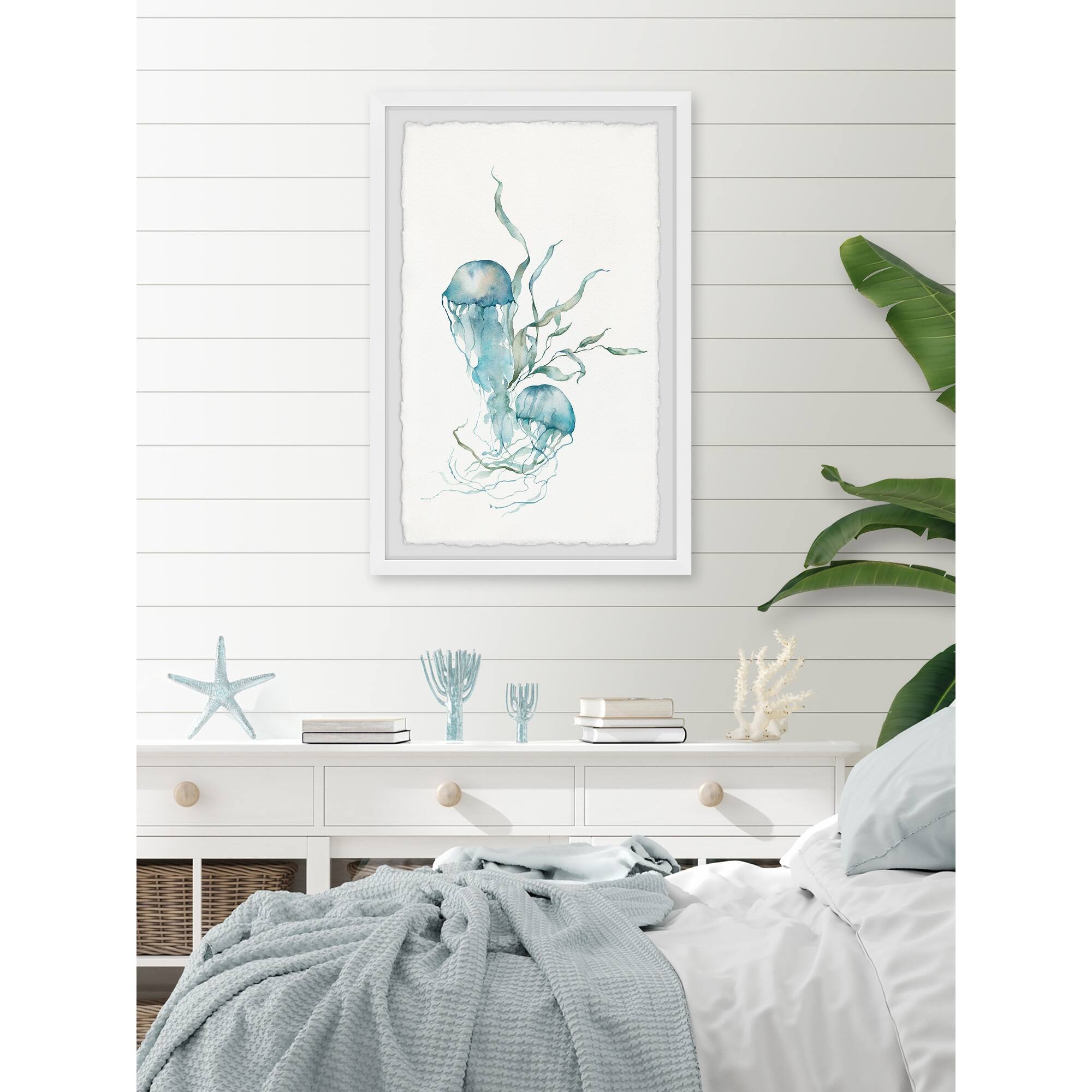 'Jellyfish Pair' Framed Painting Print Bed Bath & Beyond 36273126