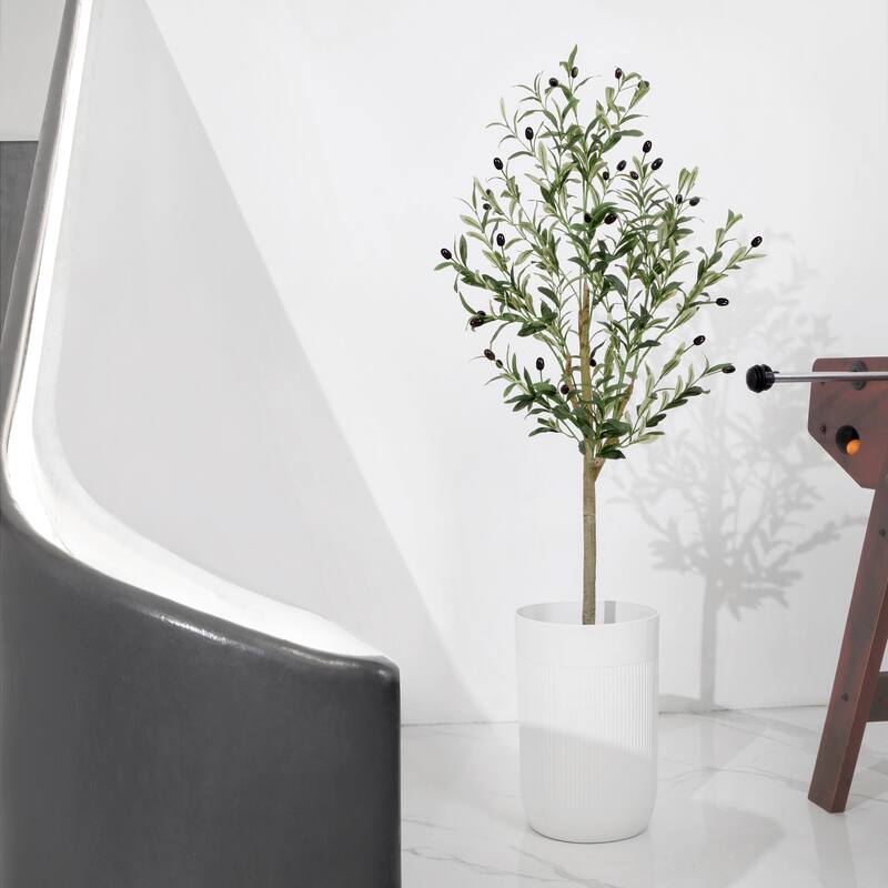 Artificial Olive Tree Indoor, 7FT Tall Fake Plants for Office Decor