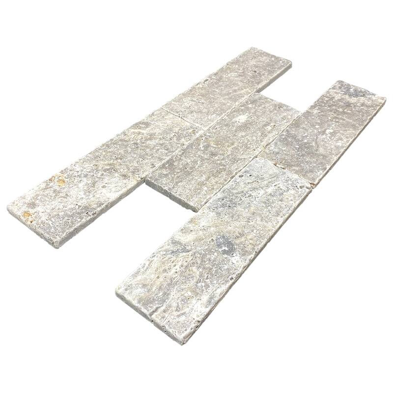 Argento Travertine 3" x 9" Tumbled Tile
