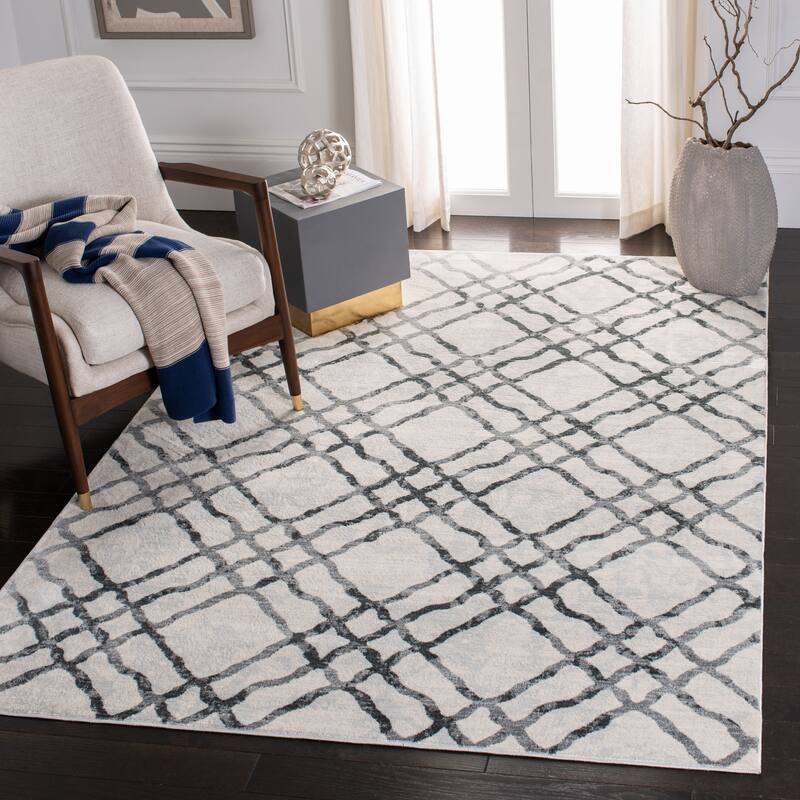 SAFAVIEH Isabella Bethany Trellis Distressed Rug - 8' x 10' - Ivory/Grey