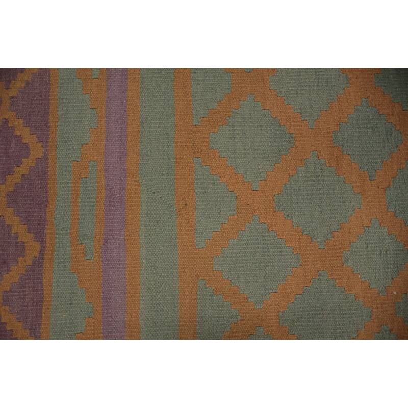 Hand Woven Oriental 100% Wool Carpet Southwestern Modern Purples Kilim Area Rug - 10' 0'' X 8' 5''