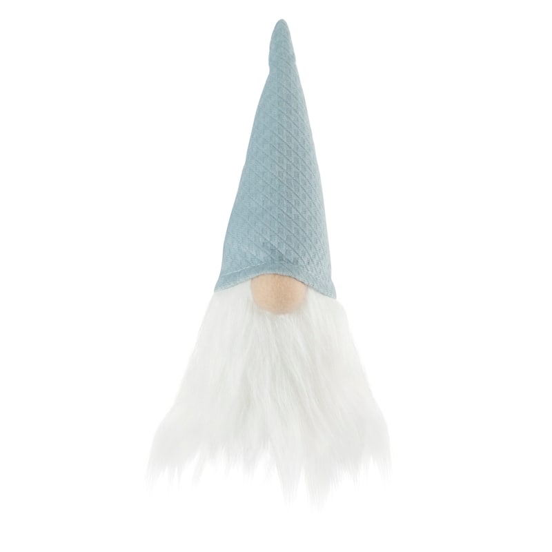 8" Blue Plush Gnome Tabletop Christmas Decoration