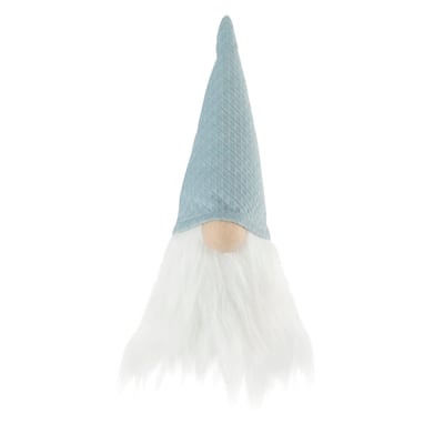 8" Blue Plush Gnome Tabletop Christmas Decoration