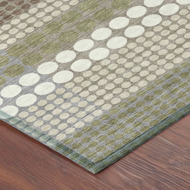 Machine Washable Indoor/ Outdoor Casual Dotty Chantille Rug