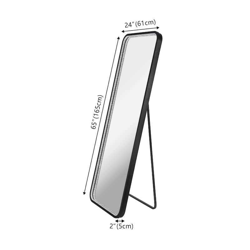 Tatum 65 in. H x 24 in. W Large Crystal Lining Rectangle Antifog Wall Or Floor Full-Length Mirror & Smart Touch - by JONATHAN Y