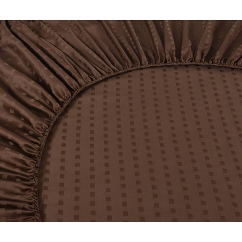 Spring Home 1200 Thread Count 100% Egyptian Cotton Deep Pocket Dobby Striped Sheet Set