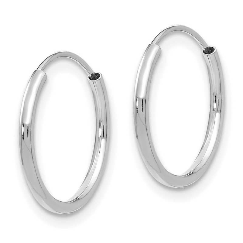 Curata 14k White Gold Polished 1.25x13mm Endless Hoop Earrings