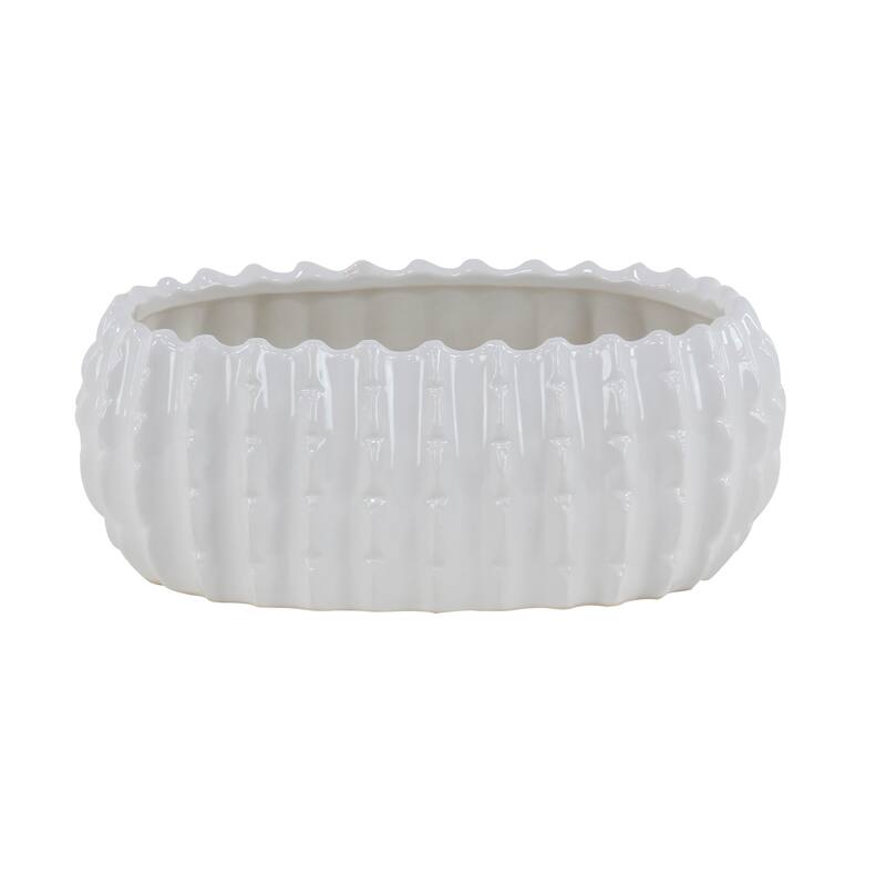 White Ceramic Indoor Outdoor Planter (Set of 3)