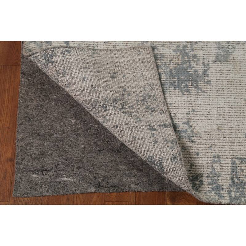 All-Over Abstract Indian Area Rug Hand-Knotted Wool Carpet - 8'0"x 11'5"