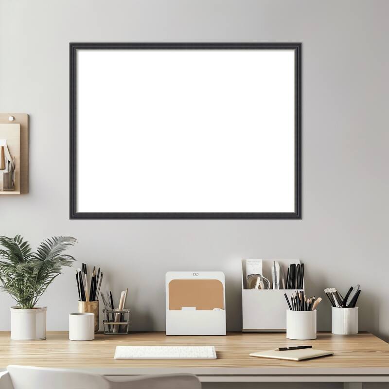 Amanti Art Stylish Black Narrow Framed Dry Erase Magnetic Board