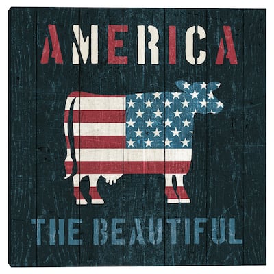 American Farm Cow by Michael Mullan Canvas Art Print