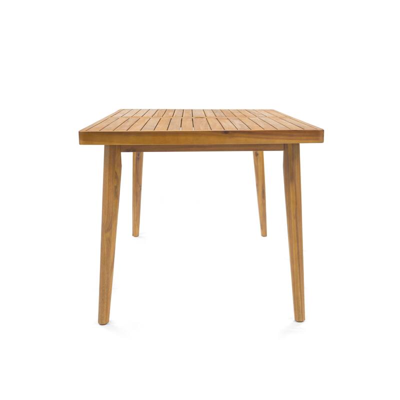Christopher Knight Home - Keith Acacia Wood Outdoor 7 Piece Dining Set with Polyester Cushion - 7 Piece