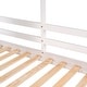preview thumbnail 9 of 15, White Twin over Twin Solid Wood Bunk Bed with Roof, Window, and Guardrail