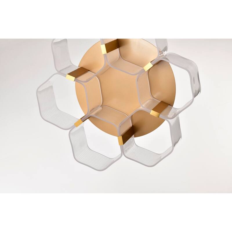 Kenzo LED 6 Light Flush Mount Vintage Brass Finish Light Guide Panel - Polished Anodized Bronze