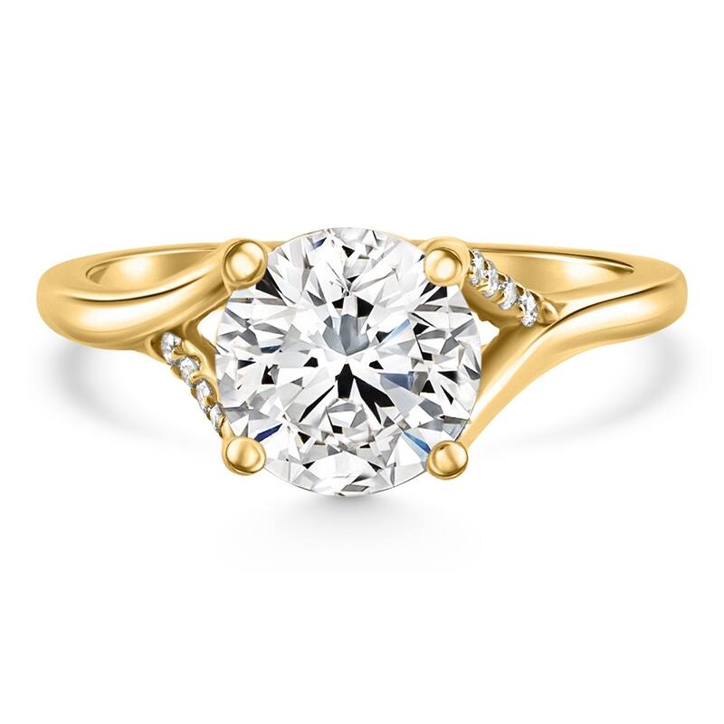 Bliss Diamond 8mm Moissanite & Diamond Ring Gold Lab Grown