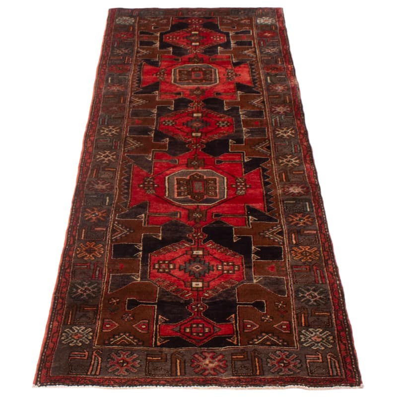 ECARPETGALLERY Hand-knotted Anadol Red Wool Rug - 3'7 x 10'4