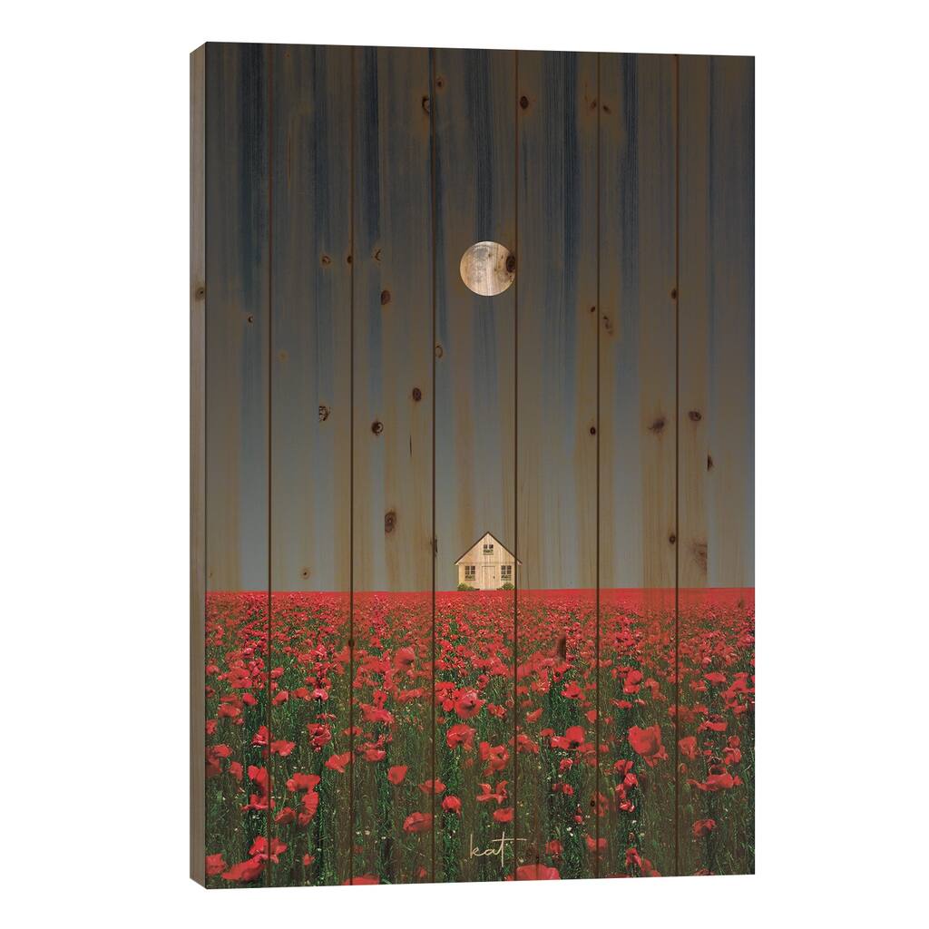 Nestled In A Blossom Print On Wood by Kathrin Federer - Multi-Color