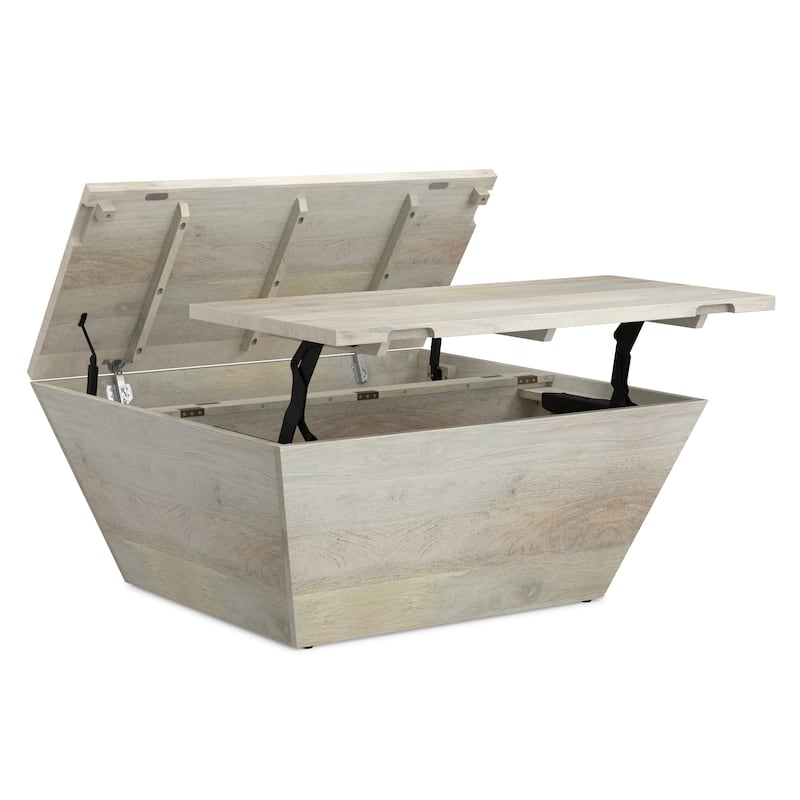 WYNDENHALL Gillean 36 inch Wide Solid Mango Modern Lift Top Coffee Table
