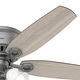 preview thumbnail 4 of 21, Hunter 52" Builder Low Profile Ceiling Fan with 3-Light Light Kit and Pull Chain - Casual, Traditional, Transitional