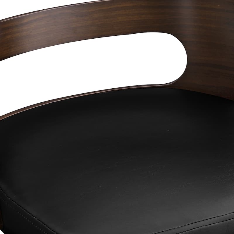 LUE BONA 26"H Modern Walnut Swivel Counter Height Stools, Bar Stools with Backs Set of 3 - 26" H