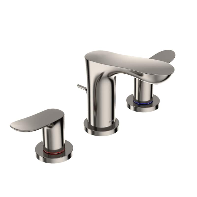 TOTO Global 1.2 GPM Widespread Bathroom Faucet with Pop-Up Drain - Polished Nickel