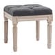 preview thumbnail 2 of 14, HOMCOM 15.75" Vintage Ottoman, Tufted Foot Stool with Upholstered Seat, Rustic Wood Legs for Bedroom, Living Room