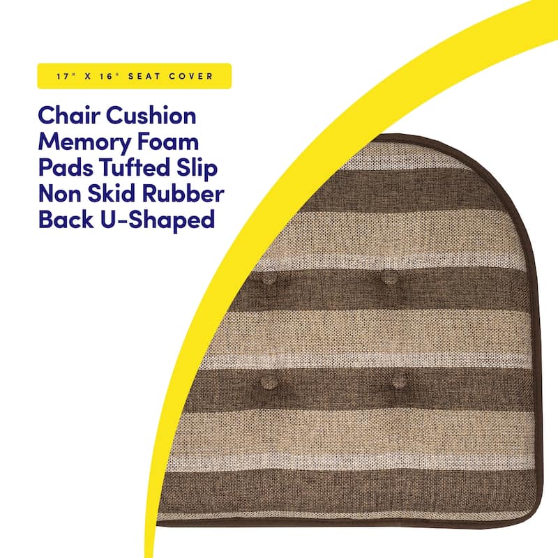 Bradford Striped U Shaped Memory Foam Chair Pad