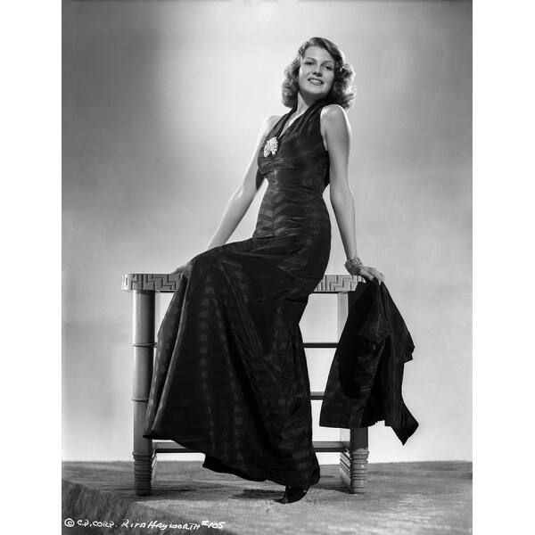 Rita Hayworth Posed in Black Gown in Black and White Photo Print - Bed Bath  & Beyond - 25391361