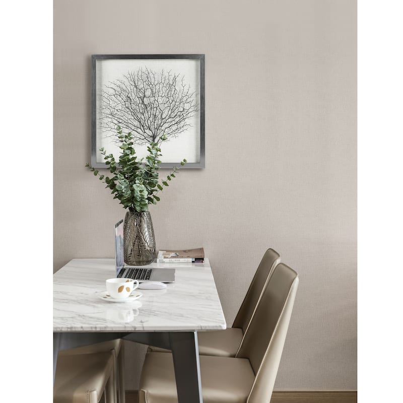 HUJI Silver Withered Tree Shadow Box Wall Decor