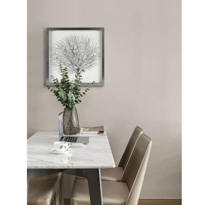 HUJI Silver Withered Tree Shadow Box Wall Decor