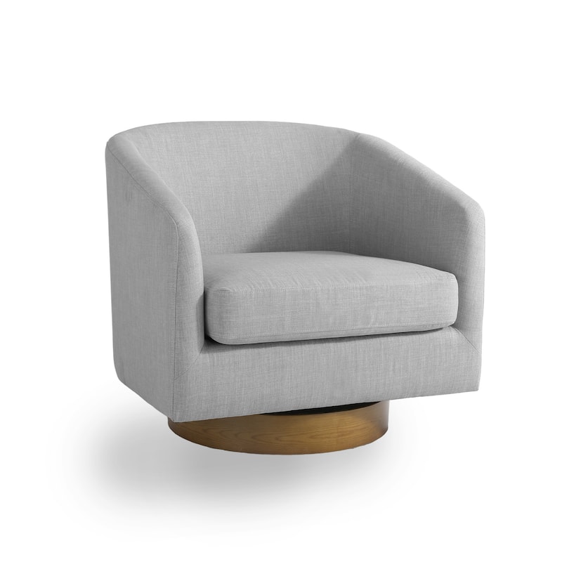 2 Set Modern Wide Round Swivel Accent Barrel Chairs