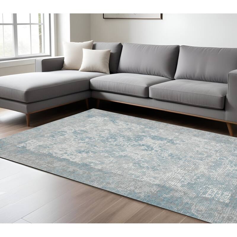 HomeRoots Medallion Contemporary Rectangle Area Rug - 168.00 in. x 123.00 in.  x 0.25 in.