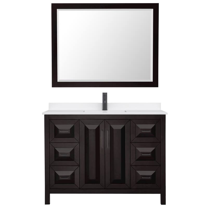 Daria 48-inch Single Vanity, Single Hole Quartz Top, 46-inch Mirror