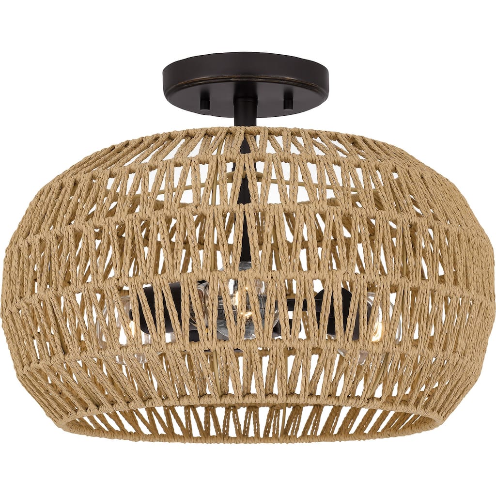 Quoizel Semi-Flush Mount 3-Light in Palladian Bronze