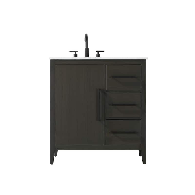 Elegant Lighting VF29332 Millie 32" Free Standing Single Basin Vanity - Mocha Brown