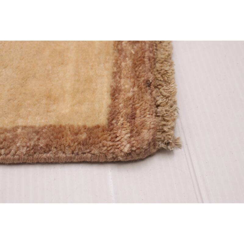 ECARPETGALLERY Hand-knotted Finest Peshawar Ziegler Ivory Wool Rug - 2'6 x 11'9