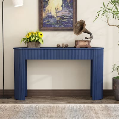 54" Console Table with Fluted Detail and Dual Drawers