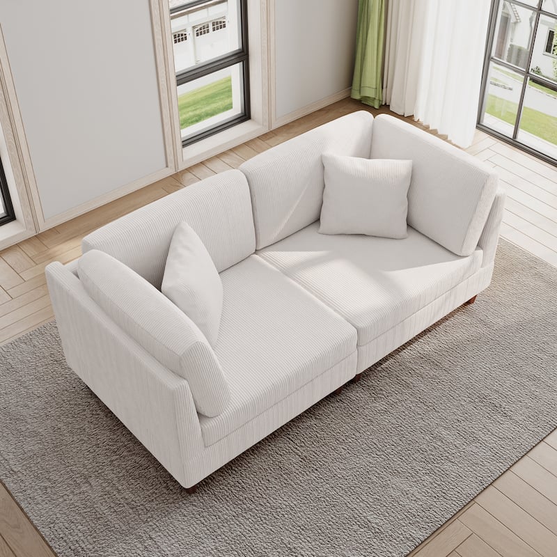 Modern Oversized Modular Corduroy Sectional Sofa Set