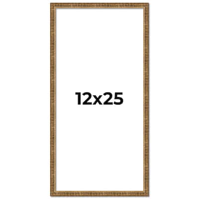 12x25 Frame Gold Solid Wood Picture Frame - Complete Modern Photo